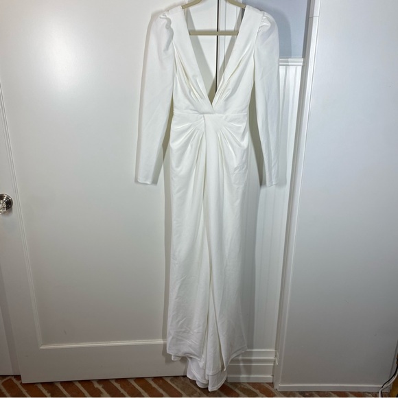 Lulus Stunning Romance White‎ Long Sleeve Mermaid Maxi Dress Wedding Party - Picture 2 of 9